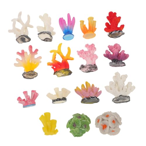 VICASKY 16 Stück Teiliges Mini Korallenriff Aquarium Dekor Künstliche Korallen Zweige aus Sicherem Material Miniatur Fisch Tank Dekoration Vielseitige Meeres-Themen Ornamente für Kleine von VICASKY