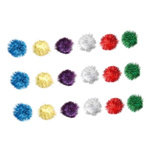 VICASKY 18 Stück Teiliges Glitter Ball Katzenspielzeugset Interaktive Pom Bälle für Katzen und Aktivität Zufällige Farbe Zufällige Farbe von VICASKY