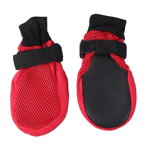VICASKY 1Satz Atmungsaktive Hundeschuhe aus Netzmaterial mit Rutschfester Sohle Pfotenschutz Rot für und Outdoor Aktivitäten VICASKY 1Satz Atmungsaktive Hundeschuhe aus Netzmaterial mit Rutschfester Sohle Pfotenschutz Rot für und Outdoor Aktivitäten von VICASKY