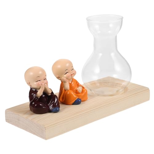 VICASKY 1Satz Holzrahmen Glasvase Für Hydrokultur Blumenvase Für Inneneinrichtung Tischdeko Und Pflanzenzucht Für Grünpflanzen Und Schnittblumen Skandinavisches Design von VICASKY