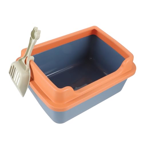 VICASKY 1Satz Katzen Innentoilette aus Tragbare Katzentoilette für Unterwegs Halboffenes Design für Kleine Katzen Geeignet Einfache und Überwachung Gewohnheiten von VICASKY