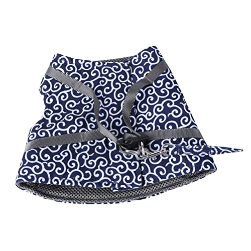 VICASKY 1Satz Katzengeschirr mit Leine Verstellbare Haustierweste aus Robustem Canvas und Atmungsaktivem Mesh für Outdoor Aktivitäten Blau von VICASKY