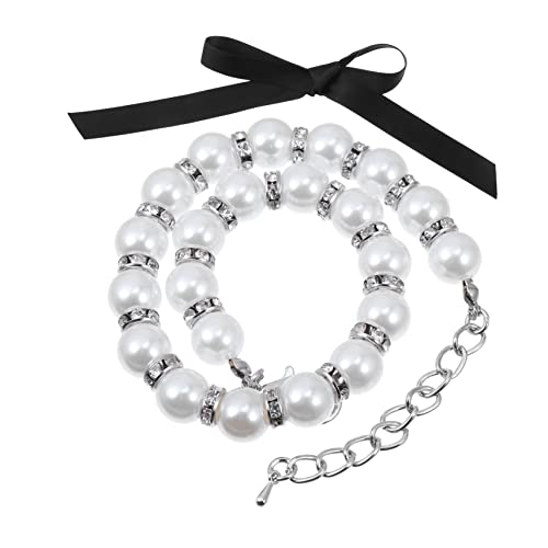 VICASKY 1Satz Modisches Haustierhalsband mit Imitationsperlen für Katzen und Kleine Verstellbar Design für Hochzeiten und Besondere Anlässe VICASKY 1Satz Modisches Haustierhalsband mit Imitationsperlen für Katzen und Kleine Verstellbar Design für Hochzeiten und Besondere Anlässe von VICASKY