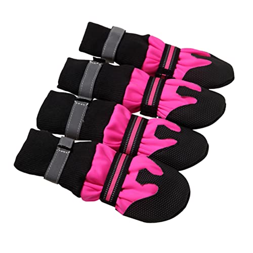 VICASKY 1Satz Pet Dog Warm Shoes XXL Stylish Rutsch Hundestiefel für Outdoor Walking Bequeme wasserdichte und Hundeschuhe Rosy für Herbst und Winter von VICASKY
