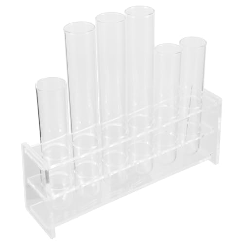 VICASKY 1Satz Reagenzglas Pflanzengefäß Transparentes Glasrohr mit Kunststoffgestell für Hydrokultur Terrarium Deko für Wasserpflanzen und Luftpflanzen Vielseitig von VICASKY