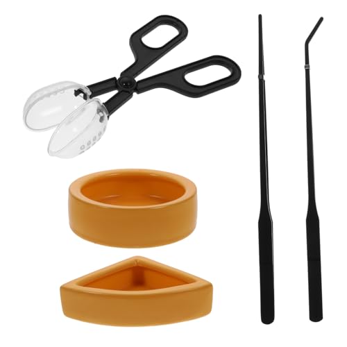VICASKY 1Satz Reptil Fütterungszangen Teiliges Kit mit Wasserfutter Feeder und Fütterungszange für Schildkröten Eidechsen und Geckos Ergonomisches Design für Sicheren Frei von VICASKY