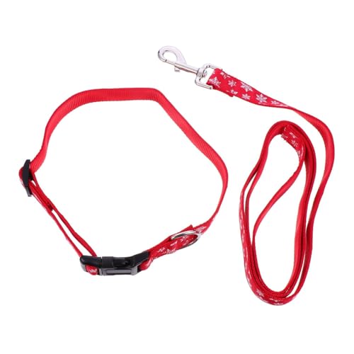 VICASKY 1Satz Verstellbares Hundehalsband mit Leine Set Weihnachtsdesign Hochwertiges Haustierzubehör für Katzen Sicher und Komfortabel von VICASKY