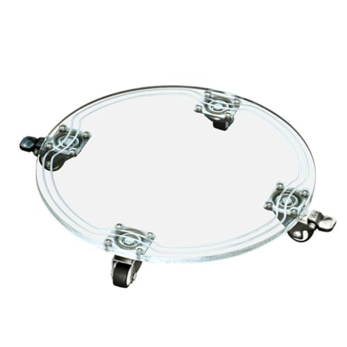 VICASKY 1Stück Beweglicher Blumentopfhalter mit Rädern Transparenter Acryl Pflanzenroller für Gartenbetrieb und Langlebig zu Reinigen für Große Blumentöpfe Draußen von VICASKY