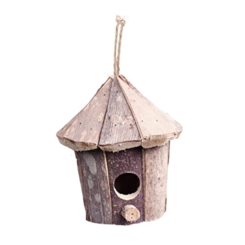 VICASKY Holz Vogelhaus Für Haustiere Hängendes Nest Mit Schlüsselband Naturmaterial Für Garten Und Balkon Schlafplatz Für Kleine Vögel von VICASKY
