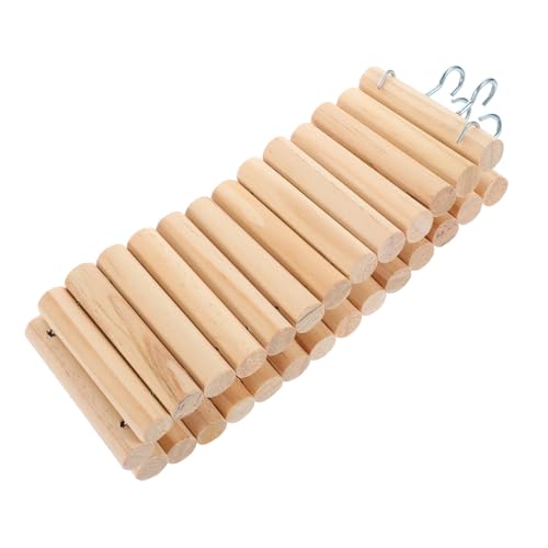 VICASKY Hamster Kletterleiter Brücke aus Holz Kauspielzeug für Kleintiere Interaktive Spielzeugbrücke für Hamster Chinchillas und Meerschweinchen mit Haken Aufhängen von VICASKY