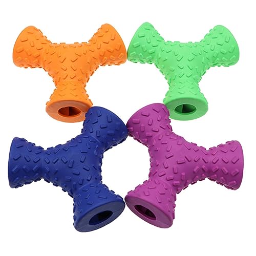 VICASKY 1Stück Hundespielzeug aus Naturkautschuk mit Löchern für Futterausgabe Kauspielzeug zur Zahnreinigung Langlebig und Sicher für Hunde Farbe Zufällig von VICASKY
