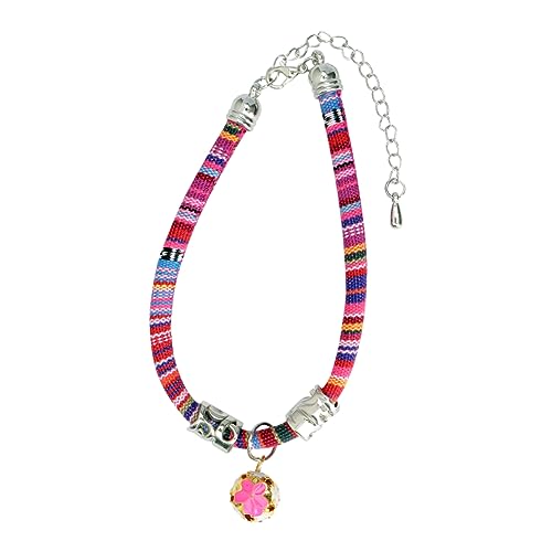 VICASKY 1Stück Katzenhalsband Mit Glocken Verstellbares Sicheres Haustierhalsband Ethno Stil Für Katzen Und Modisches Design Für Ihren Pelzigen von VICASKY