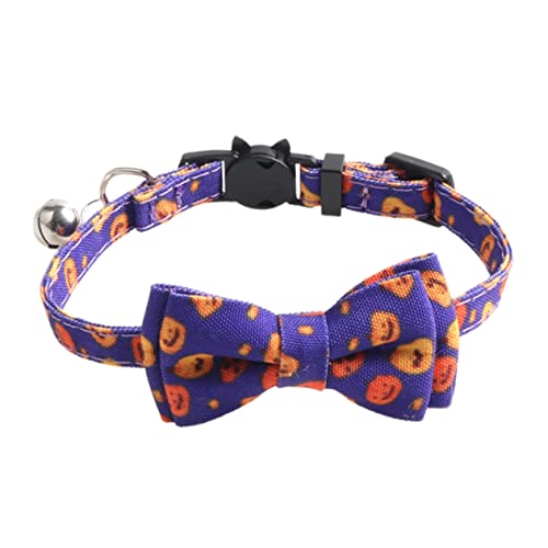 VICASKY 1Stück Kürbis Katzenhalsband mit Glöckchen Halloween Accessoire für Katzen und Kleine Hunde Bequemes und Langlebiges Stoffdesign für Partys und Geburtstagsfeiern von VICASKY