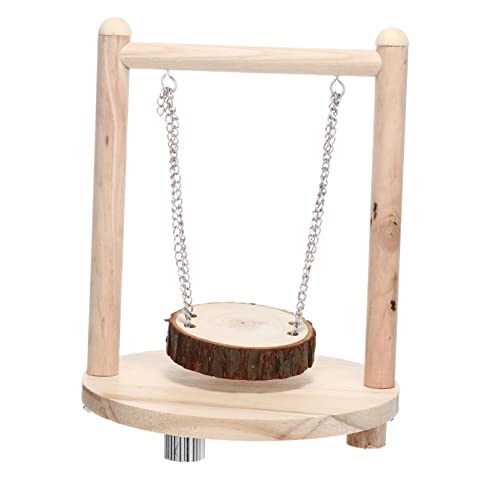 VICASKY Hamster Holzschaukel Spielzeug Für Hamster Käfig Meerschweinchen Hängematte Anti Rutsch Design Geeignet Für Kleintiere Natürliches Holzspielzeug von VICASKY