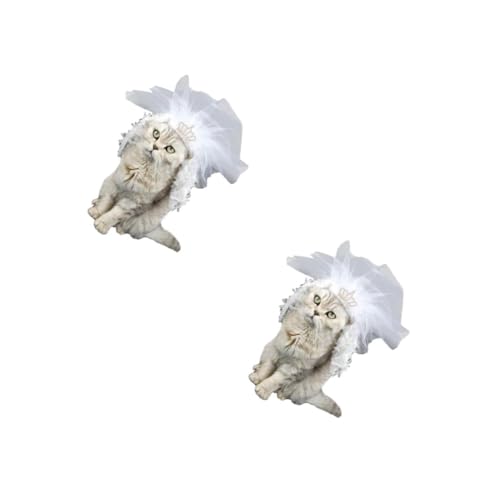 VICASKY 2 Stck. Katzenhochzeitskleid Weiß Spitze mit Mini Krone Bequemes Haustier Brautkleid Langlebiges Material Geeignet für Katzen und Hunde Festliche Begleiterkleidung für Besondere VICASKY 2 Stck. Katzenhochzeitskleid Weiß Spitze mit Mini Krone Bequemes Haustier Brautkleid Langlebiges Material Geeignet für Katzen und Hunde Festliche Begleiterkleidung für Besondere von VICASKY