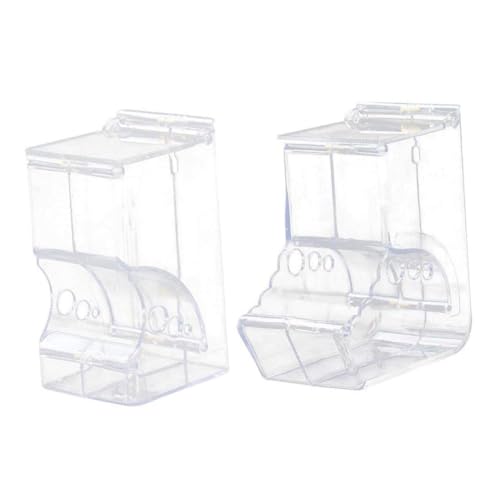 VICASKY 2 Stück Automatischer Hamster Futterspender Transparenter Futterautomat für Kleine Haustiere Wie Kaninchen Vögel mit Praktischem Klappdeckel Energiesparend Zeitsparend von VICASKY