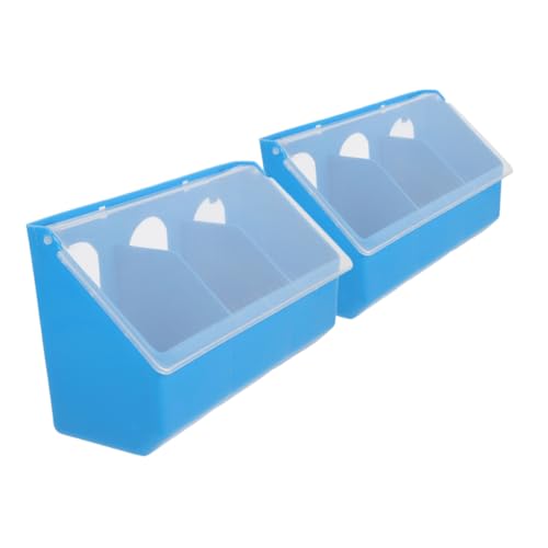 VICASKY 2 Stück Blaue Tauben Futterschale mit Fächern und Deckel Multifunktionaler Futter und Wasserspender für Taubenkäfig Praktischer Vogel Futternapf für Ausgewogene von VICASKY