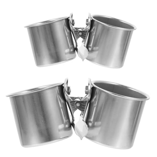 VICASKY 2 Stück Edelstahl Vogelnapf mit Clip Teiliges Multifunktionaler Futternapf für Papageien und Kleine bis Mittelgroße Vögel Sicherer Halter für Futter und Wasser im Käfig Einfache VICASKY 2 Stück Edelstahl Vogelnapf mit Clip Teiliges Multifunktionaler Futternapf für Papageien und Kleine bis Mittelgroße Vögel Sicherer Halter für Futter und Wasser im Käfig Einfache von VICASKY