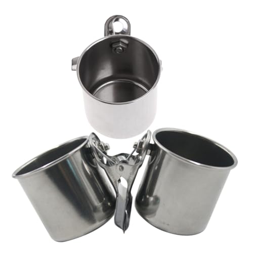 VICASKY 2 Stück Edelstahlnapf Teilig mit Halterung für Papageien und Kleine Vögel Leicht zu Befestigen Am Käfig Separate Futterschale und Trinkbecher Rostfrei Einfach zu Reinigen VICASKY 2 Stück Edelstahlnapf Teilig mit Halterung für Papageien und Kleine Vögel Leicht zu Befestigen Am Käfig Separate Futterschale und Trinkbecher Rostfrei Einfach zu Reinigen von VICASKY