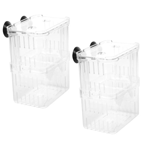 VICASKY 2 Stück Fischzuchtbox Teiliges mit Praktischer Abdeckung Langlebig und Robust für Aquarium Isolations und Aufzuchtbecken Geeignet für Aggressive Fische Garnelen und von VICASKY