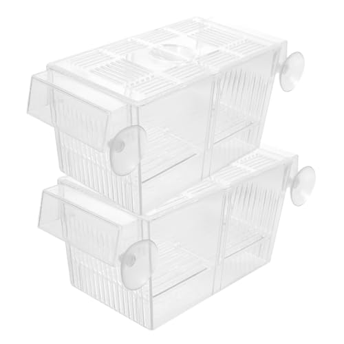 VICASKY 2stücke Fischzuchtbox Aquarium Brüterei Inkubator Garnelen Box Mit Trennwand Für Fische Plastikbox Fischbrutkasten Zuchtbox Für Fischbecken von VICASKY