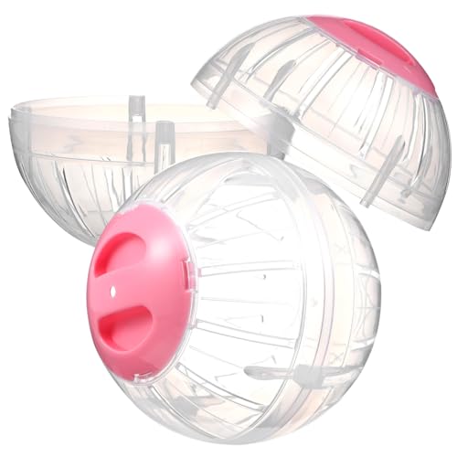 VICASKY 2 Stück Hamster Laufkugel Transparent mit Lüftungslöchern und Sicherheitsverschluss Kleintier Übungsball für Ratten und Kleine Haustiere Langlebig und Atmungsaktiv von VICASKY