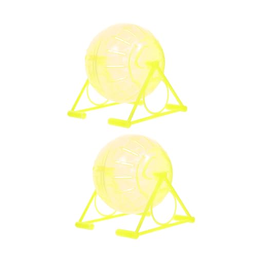 VICASKY 2 Stück Hamster Laufkugeln Mittelgroß Gelb Hamster Fitnessball für Zwerghamster Mäuse und Kleine Haustiere zur Stressfreien Bewegung und Unterhaltung VICASKY 2 Stück Hamster Laufkugeln Mittelgroß Gelb Hamster Fitnessball für Zwerghamster Mäuse und Kleine Haustiere zur Stressfreien Bewegung und Unterhaltung von VICASKY