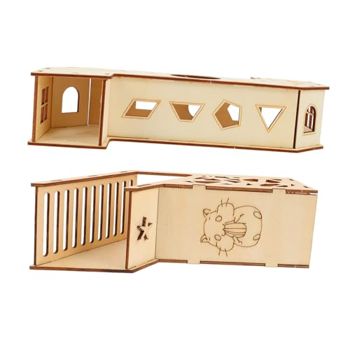 VICASKY 2 Stück Hamster aus Holz Teiliges Kleintier Labyrinth mit Versteckhaus Abnehmbar für Hamster Rennmäuse Chinchillas Geeignet Stressabbauend und Platzsparend VICASKY 2 Stück Hamster aus Holz Teiliges Kleintier Labyrinth mit Versteckhaus Abnehmbar für Hamster Rennmäuse Chinchillas Geeignet Stressabbauend und Platzsparend von VICASKY
