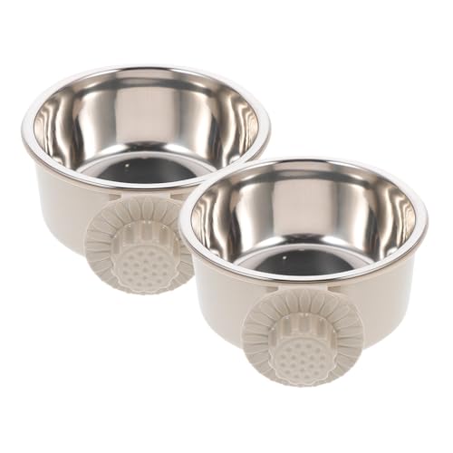 VICASKY 2 Stück Hundekäfig-Wassernapf aus Edelstahl, auslaufsicher, Metallnapf für Käfig, Kiste zum Aufhängen, für mittelgroße und große, Haustierkäfig-Zubehör VICASKY 2 Stück Hundekäfig-Wassernapf aus Edelstahl, auslaufsicher, Metallnapf für Käfig, Kiste zum Aufhängen, für mittelgroße und große, Haustierkäfig-Zubehör von VICASKY