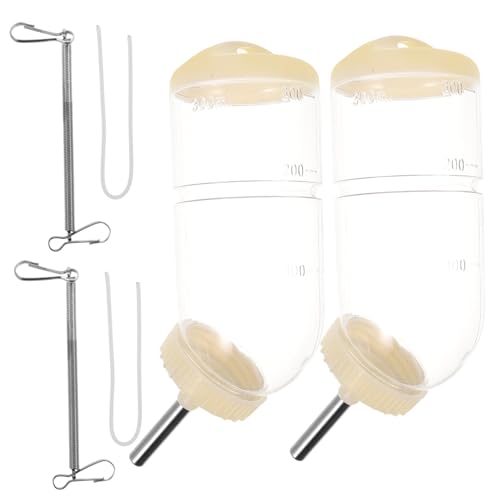 VICASKY 2 Stück Kaninchen Trinkflasche aus Geruchsneutralem Kunststoff mit Edelstahlventil Transparenter Wasserspender für Hamster und Kleine Kleintiere Tropffrei zum Aufhängen Am Käfig von VICASKY