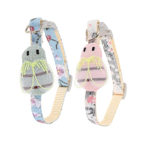 VICASKY 2 Stück Katzenhalsband mit Bienenform Verstellbare aus Strapazierfähigem Atmungsaktive Farbige Halsketten für Kätzchen Stilvolle Haustier Accessoires in Blau von VICASKY
