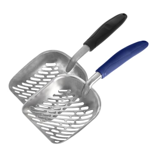 VICASKY 2 Stück Katzenschaufel aus Aluminiumlegierung mit Großem Lochdesign Ergonomischem Griff für Komfortables Greifen Robuste Metall Katzentoilettenschaufel zur Schnellen Reinigung und VICASKY 2 Stück Katzenschaufel aus Aluminiumlegierung mit Großem Lochdesign Ergonomischem Griff für Komfortables Greifen Robuste Metall Katzentoilettenschaufel zur Schnellen Reinigung und von VICASKY