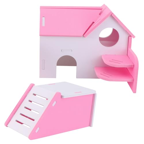 VICASKY 2 Stück PVC Hamsterhaus Dual Layer Kleintierhaus mit Rundlöchern Sicheres Spielhaus für Zwerghamster Mäuse und Kleine Igel von VICASKY