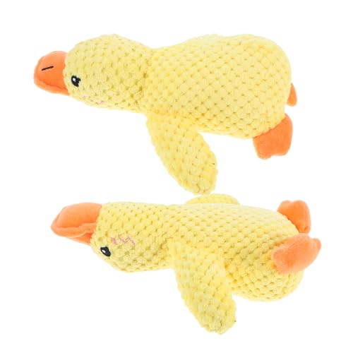 VICASKY 2 Stück Quietschspielzeug für Kleine Hunde Robustes Welpen Ente zum Kauen Geräuschaktiviertes Sicheres Kuscheltier für Indoor spielzeit Langlebig und Spielerisch von VICASKY