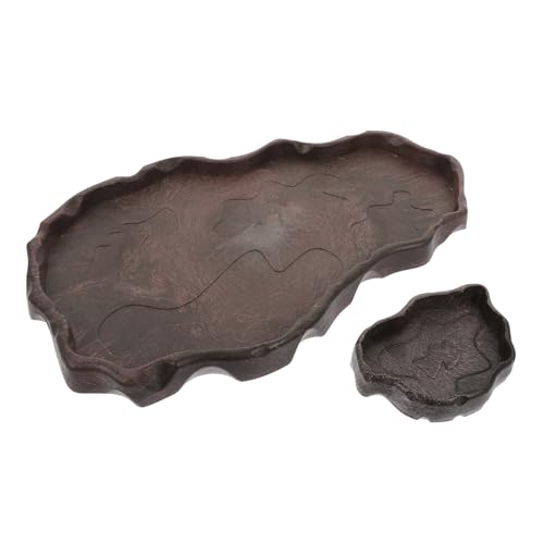 VICASKY 2 Stück Reptilien Wassernapf Tortoisenschale Futterschale für Eidechsen und Hornfrösche Stabiles Trinknapf Terrarienzubehör in Kaffeefarben Klein und Groß VICASKY 2 Stück Reptilien Wassernapf Tortoisenschale Futterschale für Eidechsen und Hornfrösche Stabiles Trinknapf Terrarienzubehör in Kaffeefarben Klein und Groß von VICASKY