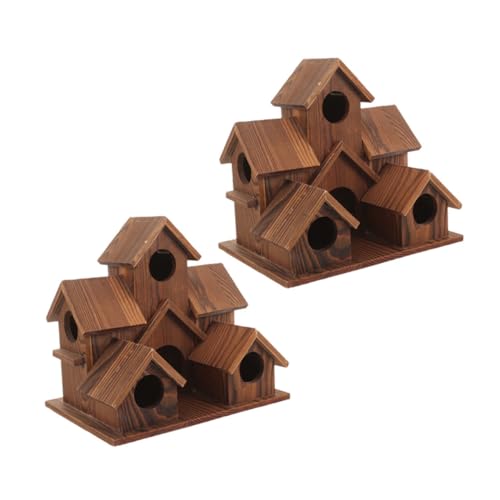 VICASKY 2 Stück Teiliges Rustikales Vogelhaus aus Massivem Holz Wetterfestes Nistkasten Cottage-Stil Dekorativer Vogelhäuschen für Garten Terrasse und Außenbereich Langlebig und Funktional VICASKY 2 Stück Teiliges Rustikales Vogelhaus aus Massivem Holz Wetterfestes Nistkasten Cottage-Stil Dekorativer Vogelhäuschen für Garten Terrasse und Außenbereich Langlebig und Funktional von VICASKY