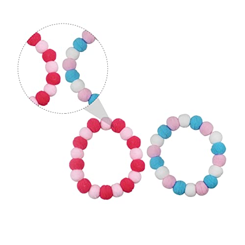 VICASKY 2 Stück Teiliges Set Elastisches Katzen und Hundehalsband mit Plüschbällen Farbige Verstellbare für Haustiere Ankleiden für Täglichen Gebrauch Zufällige Farbe Zufällige Farbe von VICASKY
