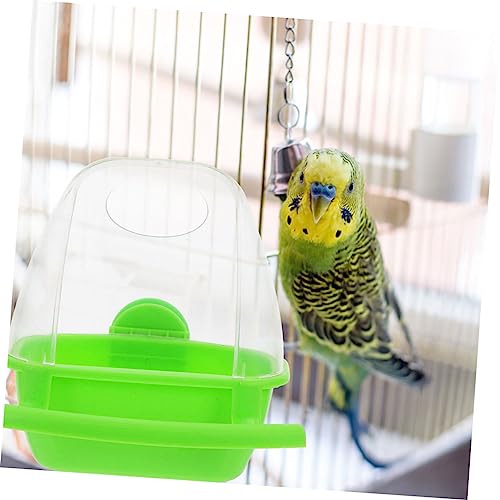 VICASKY 2 Stück Teiliges Transparenter Verschüttsicherer Vogelkäfig Futterspender Hängende Futternäpfe für Papageien mit Einfacher Robustem Material und Klarer Futteranzeige von VICASKY