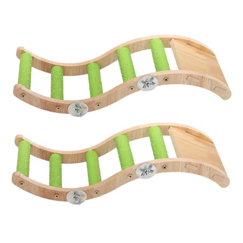 VICASKY 2 Stück Teiliges Wellensittich Kletterspielzeug Holzleiter aus Natürlichem Material Sicher zum Kauen Fördert Bewegung und Beschäftigung Geeignet für Sittiche Nymphensittiche von VICASKY