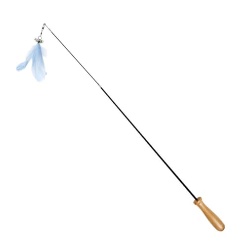 VICASKY 2 Stück Verstellbarer Katzenspielzeug Stick mit Holzgriff Carbonfaserstab Interaktives Katzenangel für Kätzchen in Blau und Robust und Langlebig Fördert Katzenbewegung und von VICASKY