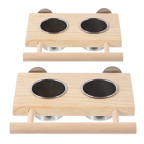 VICASKY 2 Stück Vogel Futterbecher Teilig mit Stand für Papageien Wellensittiche und Andere Kleine Vögel Futter und Trinkschalen Einfache und Nutzung von VICASKY