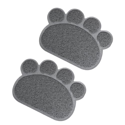 VICASKY 2 Stück wasserdichte rutschfeste Futtermatte für Haustiere Teilig Pfotenform PVC Unterlage Schmutzabweisend Leicht zu Reinigen Geeignet für Hunde und Katzen von VICASKY