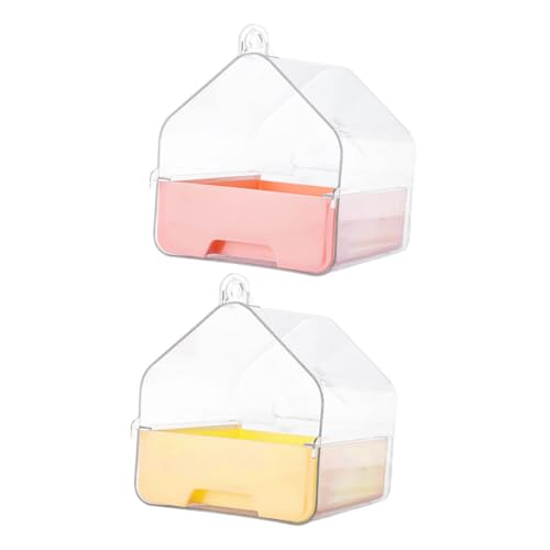 VICASKY 2-teiliges Vogelbadewannen-Set: Papageienwaschbox, Haustierkäfig-badewanne Für Kleine Vögel, Wellensittich-duschzubehör, Hängendes Design Für Den Innenbereich VICASKY 2-teiliges Vogelbadewannen-Set: Papageienwaschbox, Haustierkäfig-badewanne Für Kleine Vögel, Wellensittich-duschzubehör, Hängendes Design Für Den Innenbereich von VICASKY