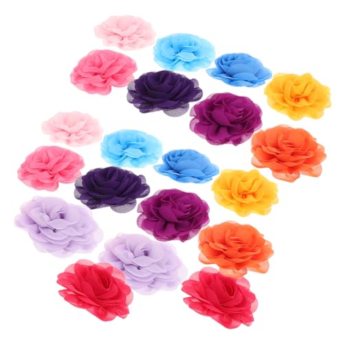 VICASKY 20 Stück Teiliges Mehrfarbiger Chiffon Hundehalsbandblumen Universelle Blumenkollarschmuck Anhänger Pflegeaccessoires für Katzen Welpen und Kleine bis Große Hunde von VICASKY