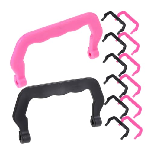 VICASKY 20 Stück Teiliges Set Tragbare Kunststoff Griff für Tierkäfige Multifunktionale Zubehörteile für Hamster Vogel und Kaninchenkäfige Schwarz und Rosa von VICASKY
