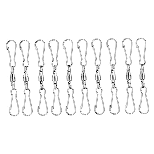 VICASKY 20Stücke Drehbare Dual Clips Für Gartenhängehaken Langlebige Aufhänger Für Vogelhäuschen Blumenampeln Und Pflanzenkörbe Silberfarben Praktische Lösung Für Außenbereich von VICASKY