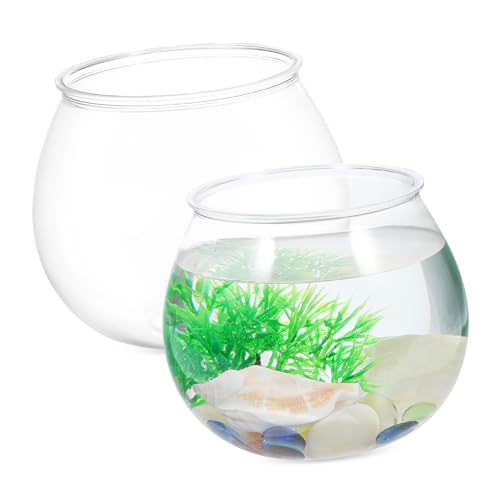 VICASKY 2Stücke Aquarium Transparente Schüsselvasen Für Tischdekoration Kleines Plastikaquarium Für Goldfische Und Terrarien Süßigkeitenhalter Für Partys von VICASKY