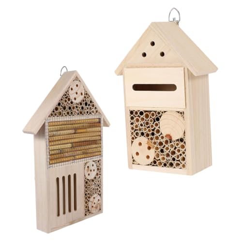 VICASKY 2Stücke Bienenhaus aus Holz Garten Dekorationsspielzeug Insektenhotel für Bienen und Marienkäfer Hängendes Haus Insektenlebensräumen VICASKY 2Stücke Bienenhaus aus Holz Garten Dekorationsspielzeug Insektenhotel für Bienen und Marienkäfer Hängendes Haus Insektenlebensräumen von VICASKY