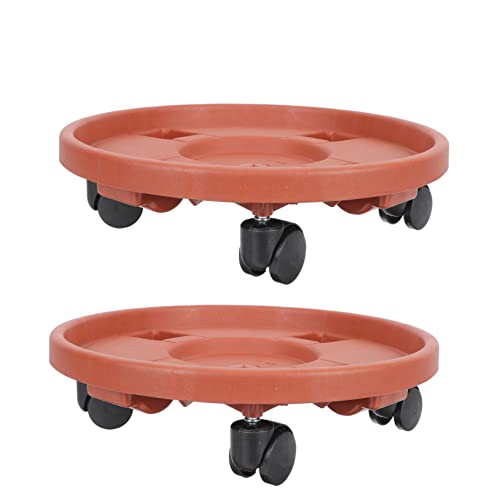 VICASKY 2Stücke Blumentopfuntersetzer Mit Beweglicher Pflanzroller Blumentopfhalter Robustem Für Innen Und Außenbereich Rotbraun von VICASKY