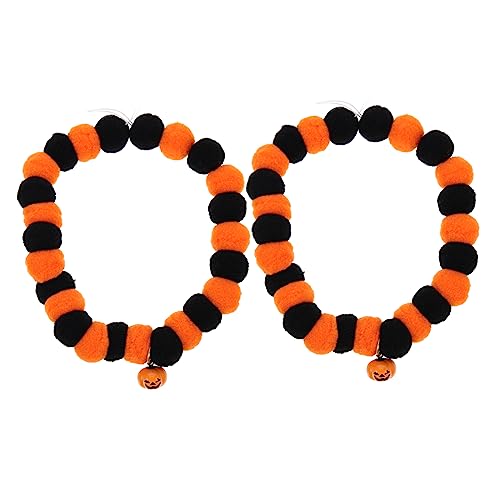 VICASKY 2Stücke Halloween Katzenhalsband mit Kürbis Glocken Verstellbare und Atmungsaktive Halskrause für Kätzchen und Katzen für Partys Geburtstage und Fotoshootings von VICASKY